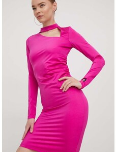 Haljina HUGO boja: ružičasta, mini, uska