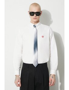 Pamučna košulja Human Made Oxford B.D za muškarce, boja: bijela, regular, s button-down ovratnikom, HM26SH001