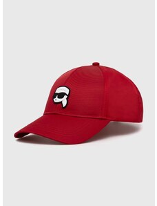 Kapa sa šiltom Karl Lagerfeld boja: crvena, s aplikacijom