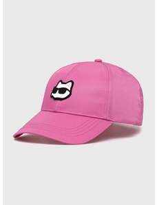 Kapa sa šiltom Karl Lagerfeld boja: ružičasta, s aplikacijom