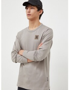 Pamučna majica dugih rukava G-Star Raw boja: siva, bez uzorka