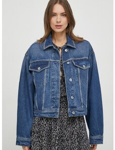 Traper jakna Pepe Jeans za žene, boja: tamno plava, za prijelazno razdoblje, oversize