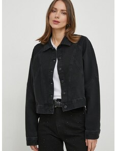Traper jakna Pepe Jeans za žene, boja: crna, za prijelazno razdoblje