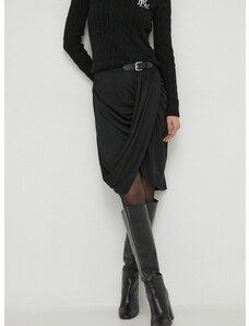 Suknja Lauren Ralph Lauren boja: crna, midi, pencil