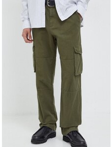 Pamučne hlače Les Deux boja: zelena, ravni kroj