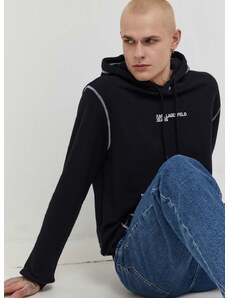 Dukserica Karl Lagerfeld Jeans za muškarce, boja: crna, s kapuljačom, s aplikacijom