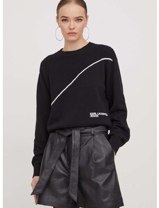 Pulover Karl Lagerfeld Jeans za žene, boja: crna