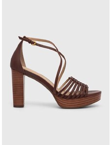 Kožne sandale Lauren Ralph Lauren Shelby boja: smeđa, 802920433001