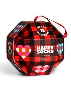 Čarape Happy Socks Bauble Sock Gift Box boja: crvena
