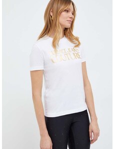 Versace Jeans Couture Pamučna majica Karl Lagerfeld za žene, boja: bijela