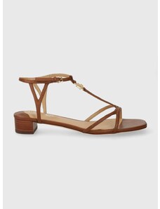 Kožne sandale Lauren Ralph Lauren Fallon za žene, boja: smeđa, 802920407005