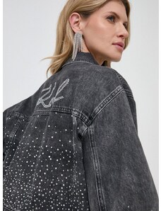 Traper jakna Karl Lagerfeld za žene, boja: siva, za prijelazno razdoblje