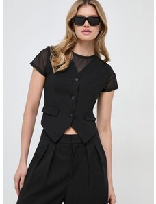 Bluza s dodatkom vune Karl Lagerfeld boja: crna, bez uzorka