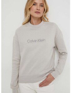 Dukserica Calvin Klein za žene, boja: siva, s aplikacijom