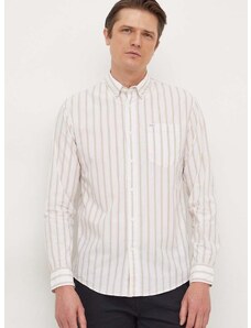 Pamučna košulja Pepe Jeans za muškarce, boja: bijela, regular, s button-down ovratnikom