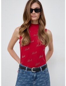 Top Karl Lagerfeld za žene, boja: crvena, s poludolčevitom