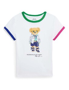 Dječja pamučna majica kratkih rukava Polo Ralph Lauren boja: bijela