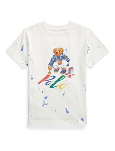 Dječja pamučna majica kratkih rukava Polo Ralph Lauren boja: bijela, s tiskom