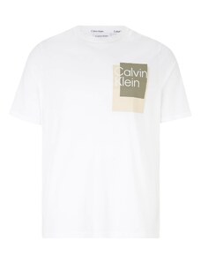 Calvin Klein Big & Tall Majica bež / kaki / bijela