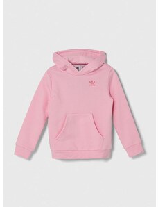 Dječja dukserica adidas Originals boja: ružičasta, s kapuljačom, s aplikacijom