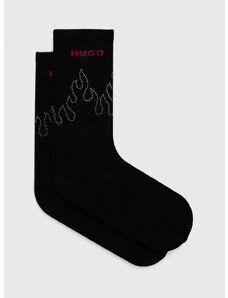 Čarape HUGO za žene, boja: crna