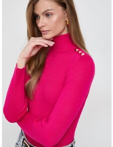 Pulover Morgan za žene, boja: ružičasta, lagani, s dolčevitom
