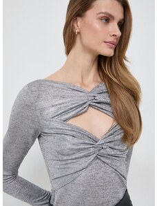 Bluza Karl Lagerfeld za žene, boja: siva, melanž