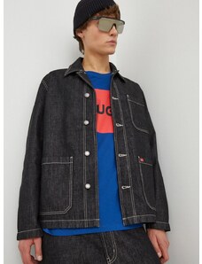 Traper jakna HUGO za muškarce, boja: crna, za prijelazno razdoblje