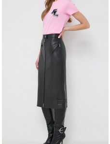 Suknja Karl Lagerfeld boja: crna, midi, ravna