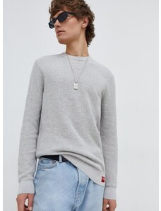 Pamučni pulover Superdry boja: siva, lagani
