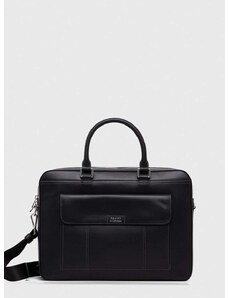 Kožna torba za laptop Tommy Hilfiger boja: crna