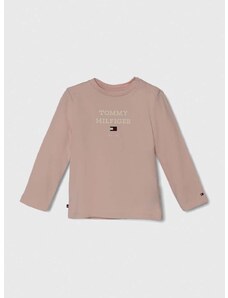 Majica dugih rukava za bebe Tommy Hilfiger boja: ružičasta