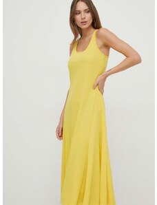 Haljina Lauren Ralph Lauren boja: žuta, midi, uska