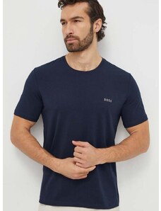Majica kratkih rukava BOSS za muškarce, boja: tamno plava, bez uzorka