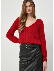 Pulover s dodatkom vune Morgan za žene, boja: crvena