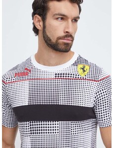 Pamučna majica Puma PUMA X Ferrari za muškarce, boja: bijela, s uzorkom