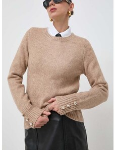 Pulover s dodatkom vune Morgan za žene, boja: bež