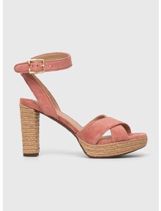 Sandale od brušene kože Lauren Ralph Lauren Sasha boja: ružičasta, 802925273005