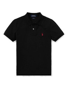 Pamučna polo majica Polo Ralph Lauren boja: crna, bez uzorka