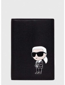 Kožni novčanik Karl Lagerfeld za žene, boja: crna