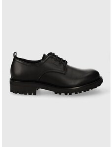 Kožne cipele Calvin Klein DERBY MIX boja: crna, HM0HM01354