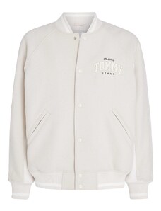Tommy Jeans Prijelazna jakna 'Varsity' ecru/prljavo bijela / crna / bijela