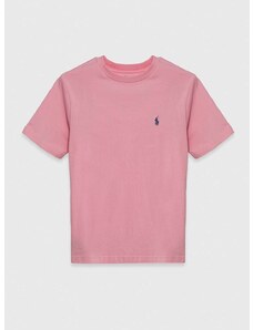 Dječja pamučna majica kratkih rukava Polo Ralph Lauren boja: ružičasta, bez uzorka