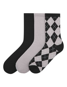 Pull&Bear Čarape kameno siva / crna / bijela