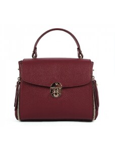 Luksuzna Talijanska torba od prave kože VERA ITALY "Bordela", boja tamnocrvena, 18x24cm