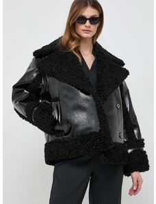 Jakna Karl Lagerfeld za žene, boja: crna, za prijelazno razdoblje, oversize