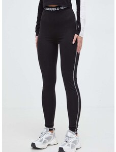 Tajice Karl Lagerfeld Jeans za žene, boja: crna, s aplikacijom