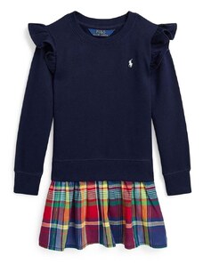Dječja haljina Polo Ralph Lauren boja: tamno plava, mini, širi se prema dolje