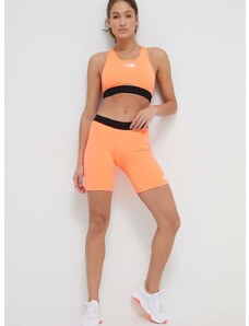 Kratke hlače za trening The North Face boja: narančasta, bez uzorka, srednje visoki struk