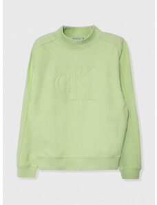 Dječja dukserica Calvin Klein Jeans boja: zelena, s aplikacijom